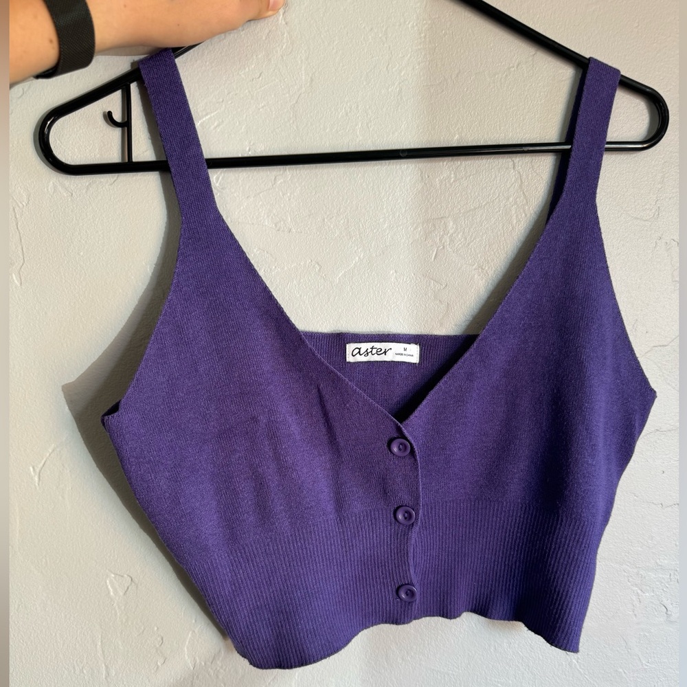 Purple crop tank